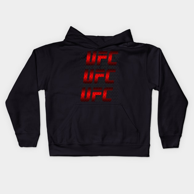 ufc LOGO fence RED Kids Hoodie by Abrek Art